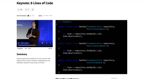 Preview of 10 lines of code by Greg Young